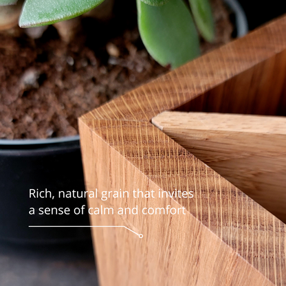 Oak Cube Desk Organizer - Elegance for Your Workspace by Homy Stork