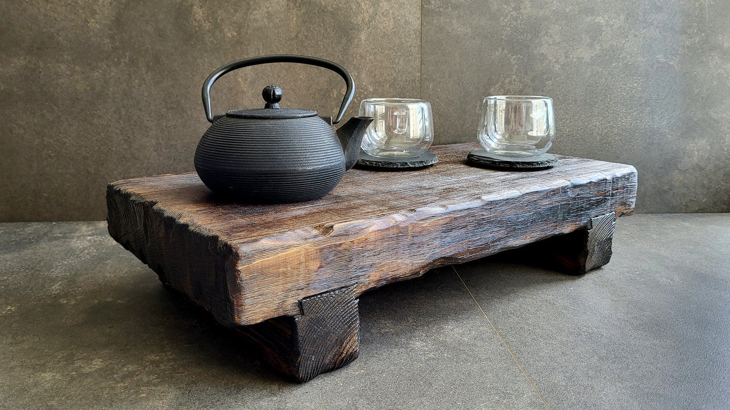 Wooden Tea Table, Handcrafted Serving Table, Breakfast Table by Homy Stork