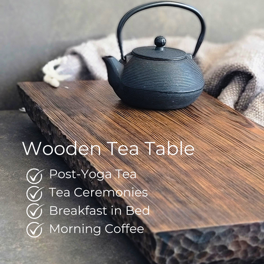 Wooden Tea Table, Handcrafted Serving Table, Breakfast Table by Homy Stork