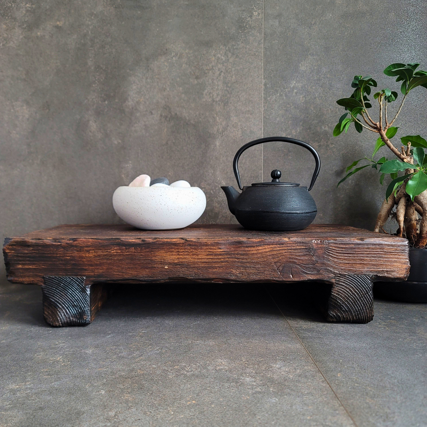 Wooden Tea Table, Handcrafted Serving Table, Breakfast Table by Homy Stork