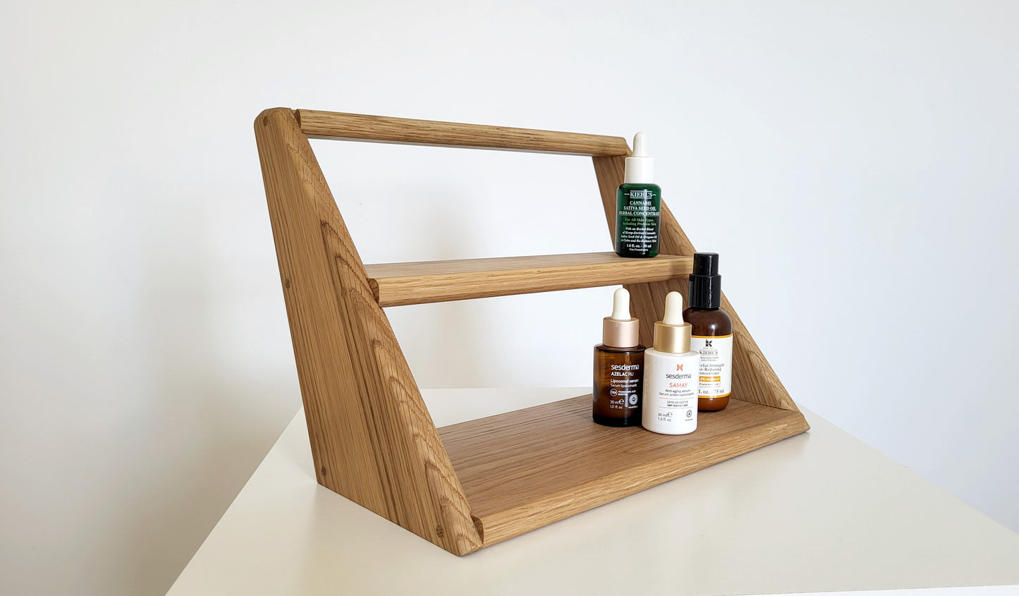 Handcrafted Oak Wood Bathroom Shelf | Homy Stork