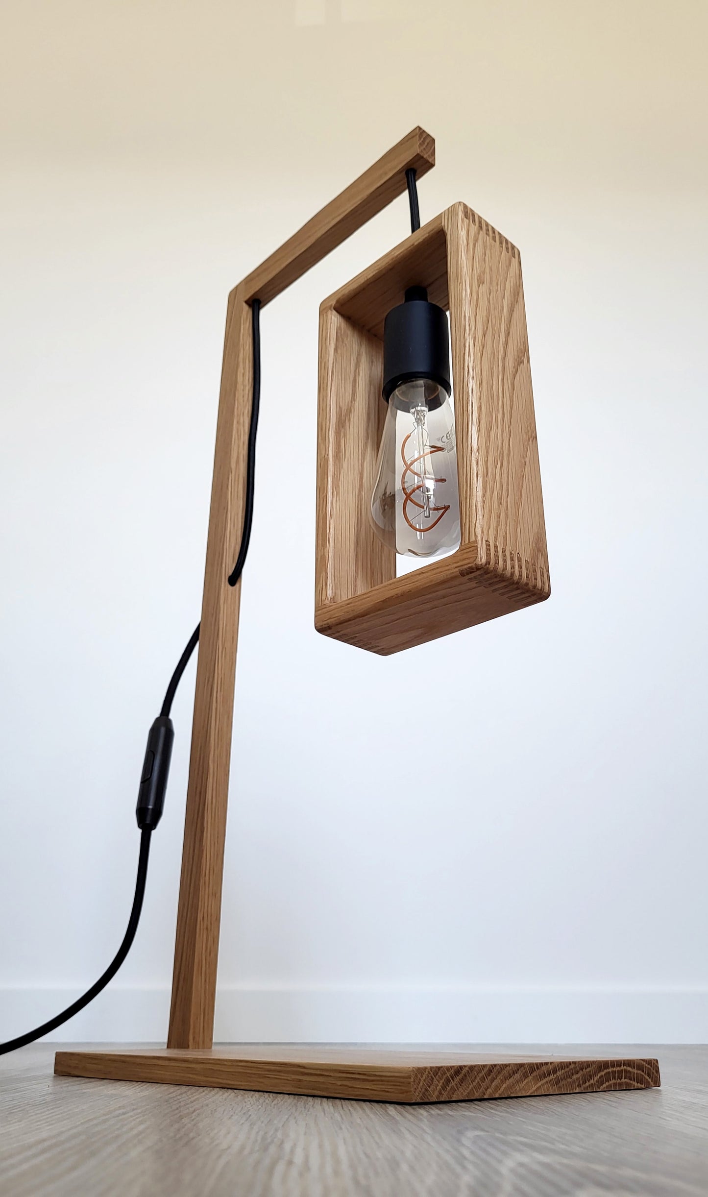 Modern Handcrafted Oak Wood Desk Lamp | Homy Stork