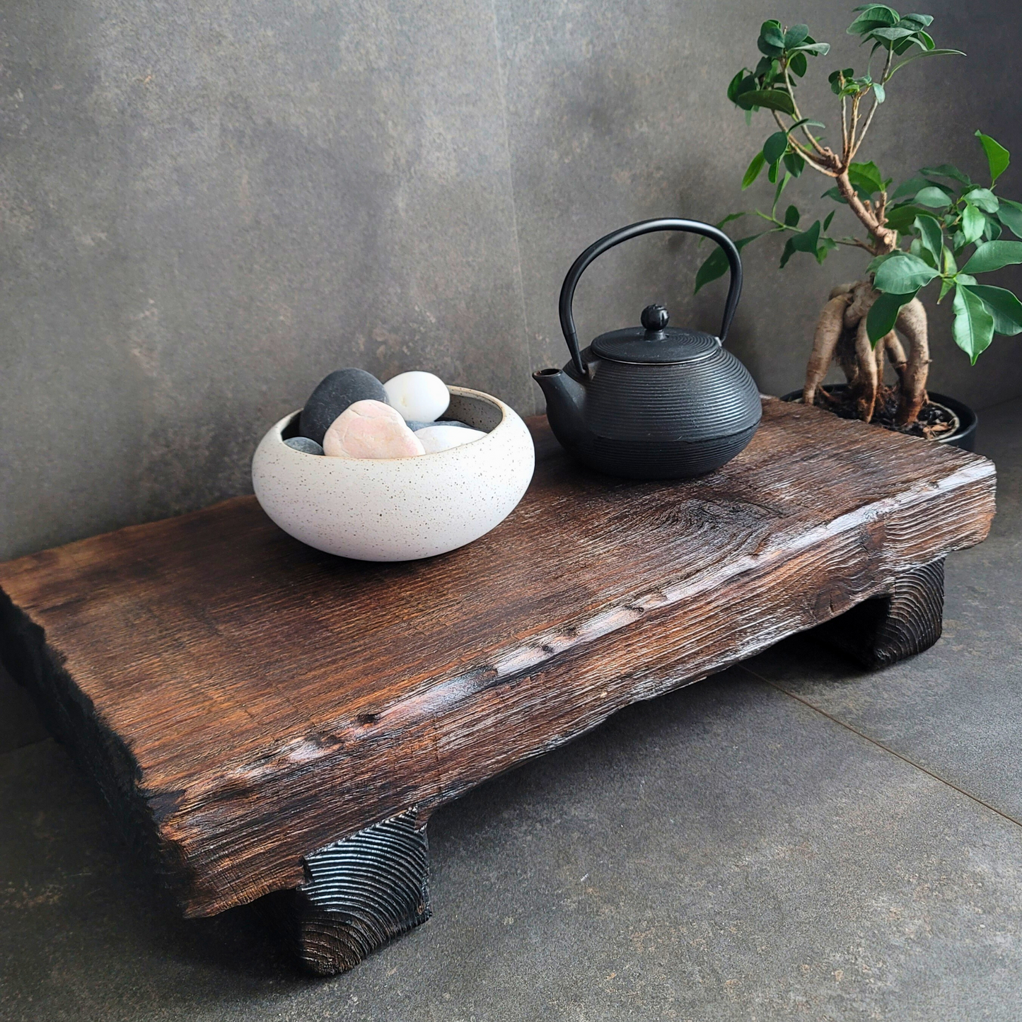 Wooden Tea Table, Handcrafted Serving Table, Breakfast Table by Homy Stork