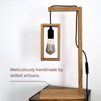 Modern Handcrafted Oak Wood Desk Lamp | Homy Stork