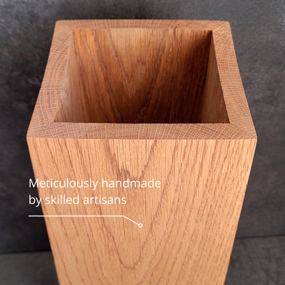 Handcrafted Oak Wooden Vase | Homy Stork