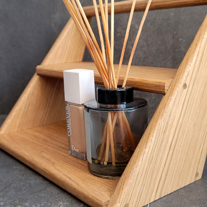 Handcrafted Oak Wood Bathroom Shelf | Homy Stork